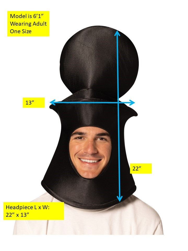 Ultimate Deluxe Black Pawn Chess Headpiece Mask, Adult One Size