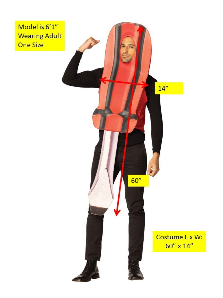 Get Real Screwdriver Halloween Costume, Adult One Size