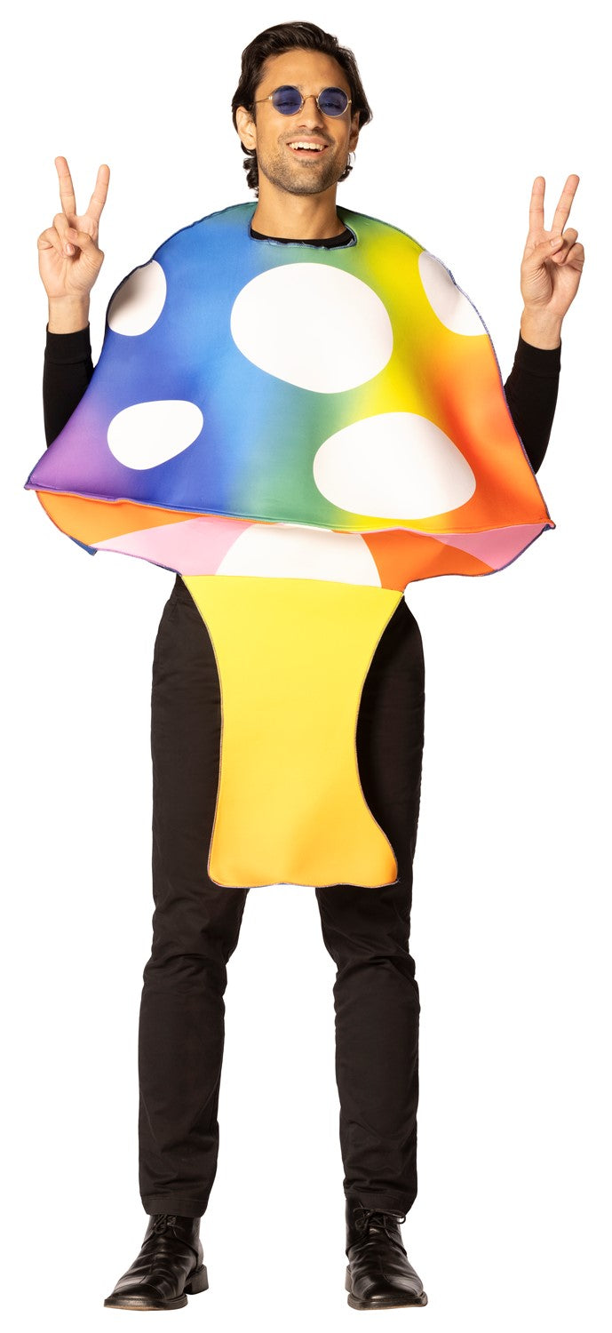 Mushroom Psychedelic Colors Halloween Costume, Adult One Size