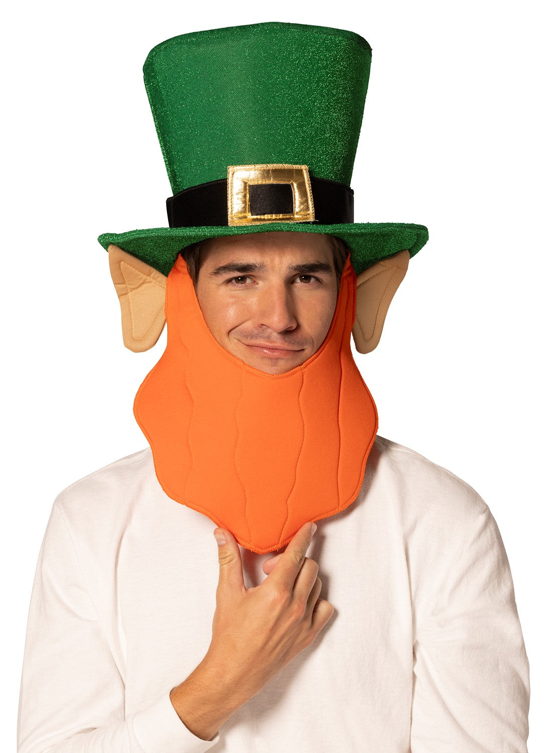 Leprechaun Hat with Orange Beard St. Patrick's Day, Adult One Size