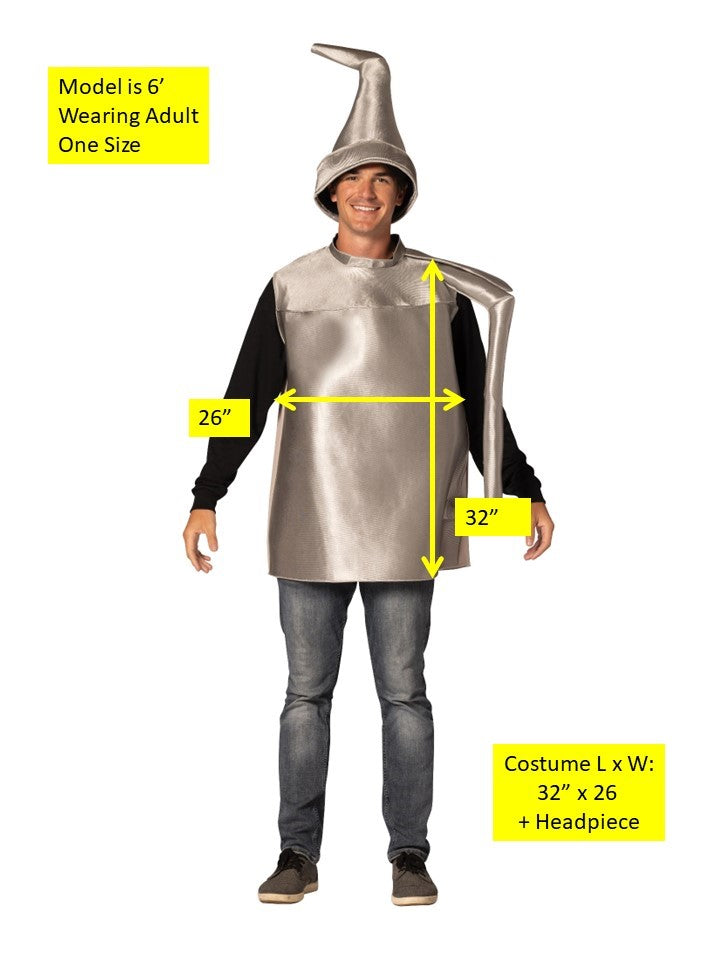 Oil Can the Tin Man Halloween Costume, Adult One Size
