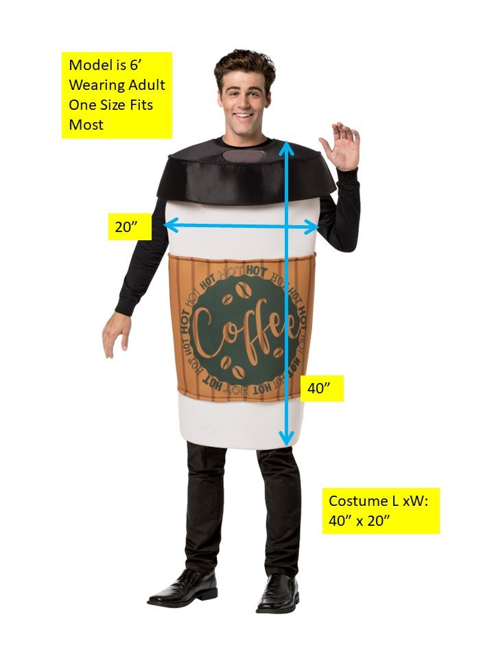 Coffee To Go Halloween Costume, Adult One Size