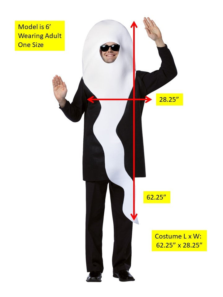 Men's Sperm Halloween Costume, Adult One Size
