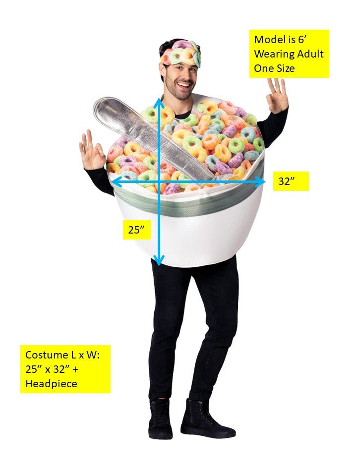 Bowl of Cereal w. Spoon Halloween Costume, Adult One Size
