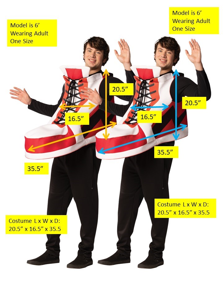 Hightop Sneaker 2 Pack Couple Halloween Costume, Adult One Size