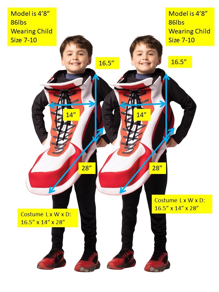 Hightop Sneaker 2 Pack Bundle Halloween Costume, Child Size 7-10