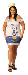 Corona Extra Beer Dress Halloween Costume, Women's Size L-XL (14-16)