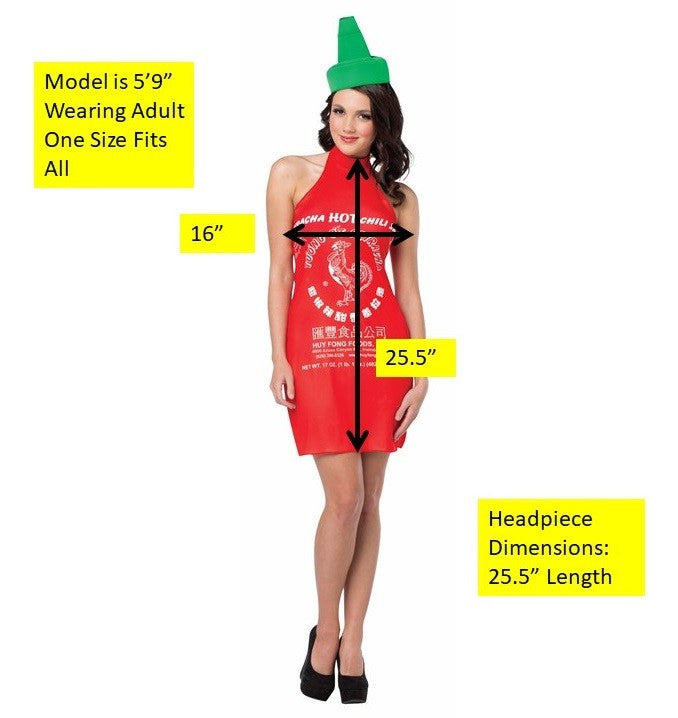 Sriracha Dress Costume, Women's Size 4-8