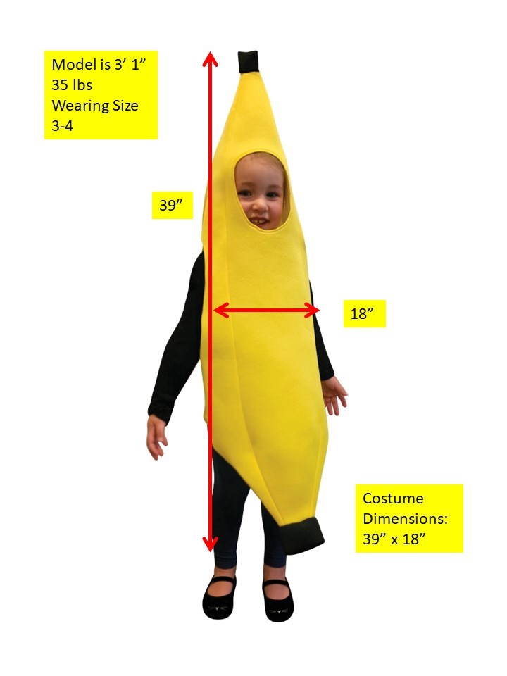 Ultimate Banana Halloween Costume, Child Size 3-4