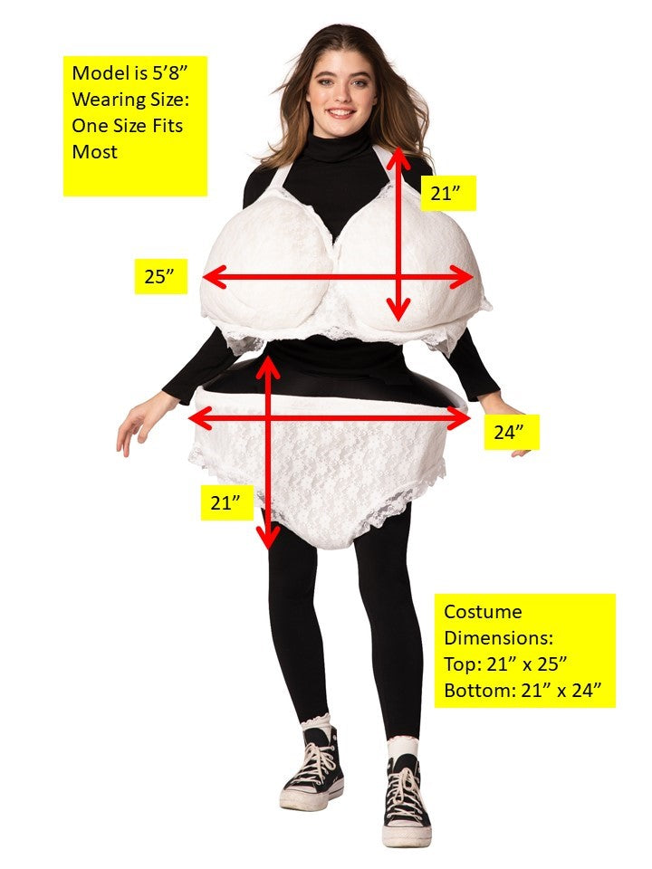 Lace Underwear and Bra Costume, Adult One Size