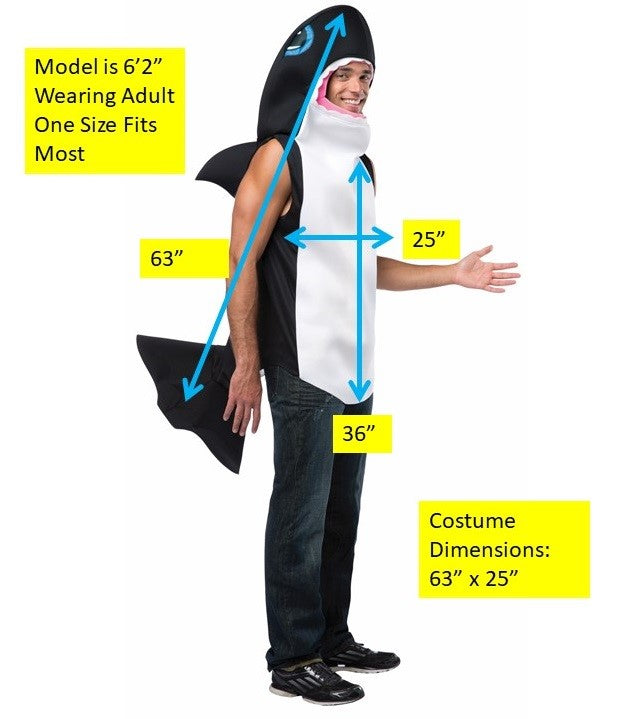 Lightweight Killer Whale Halloween Costume, Adult One Size