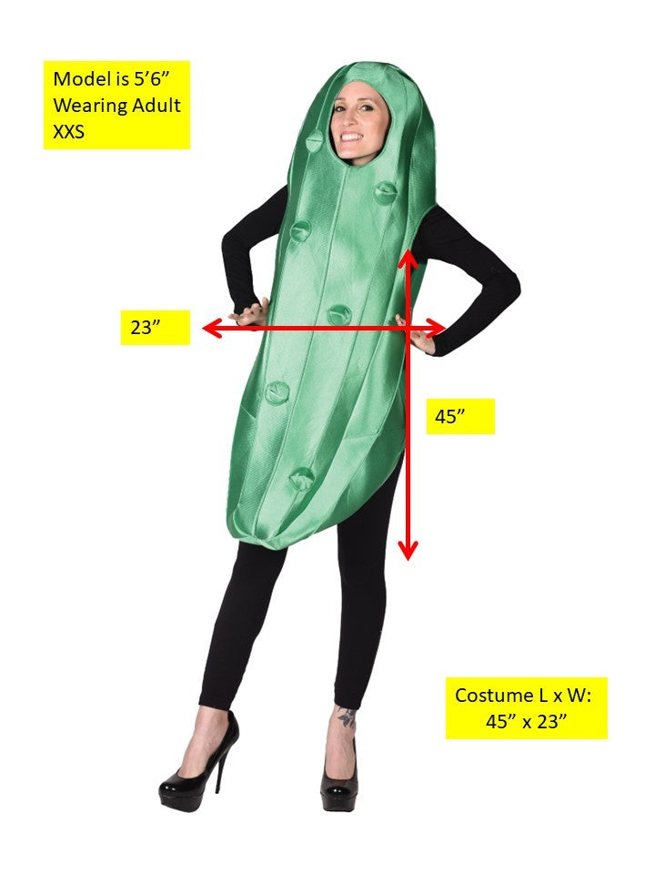 Ultimate Pickle Halloween Costume, Green, Adult Size XXS