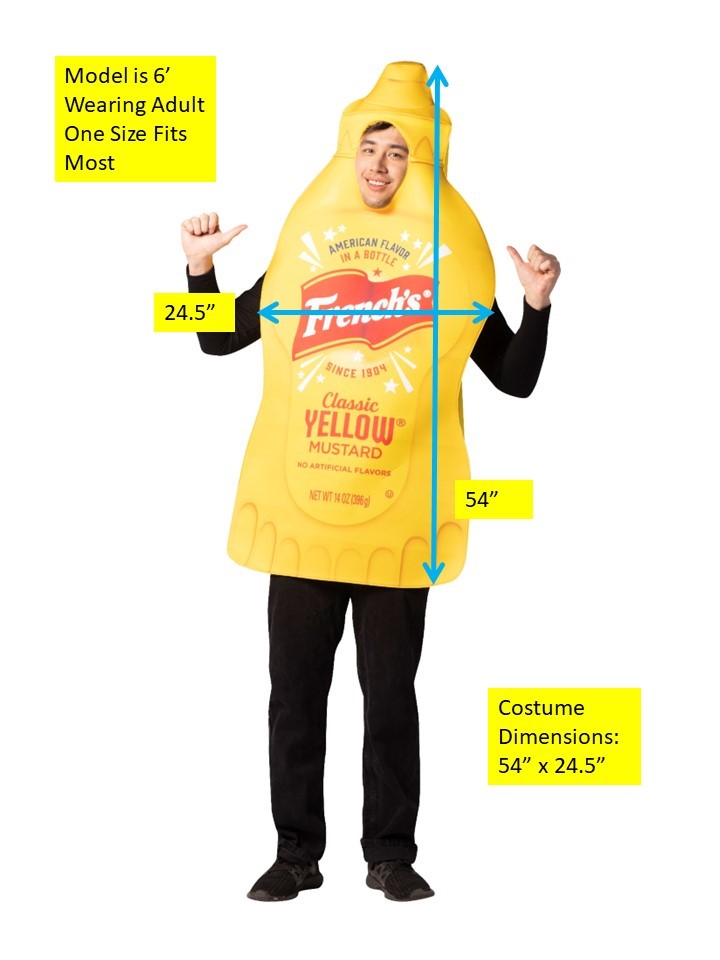 McCormick French's Mustard Halloween Costume, Adult One Size