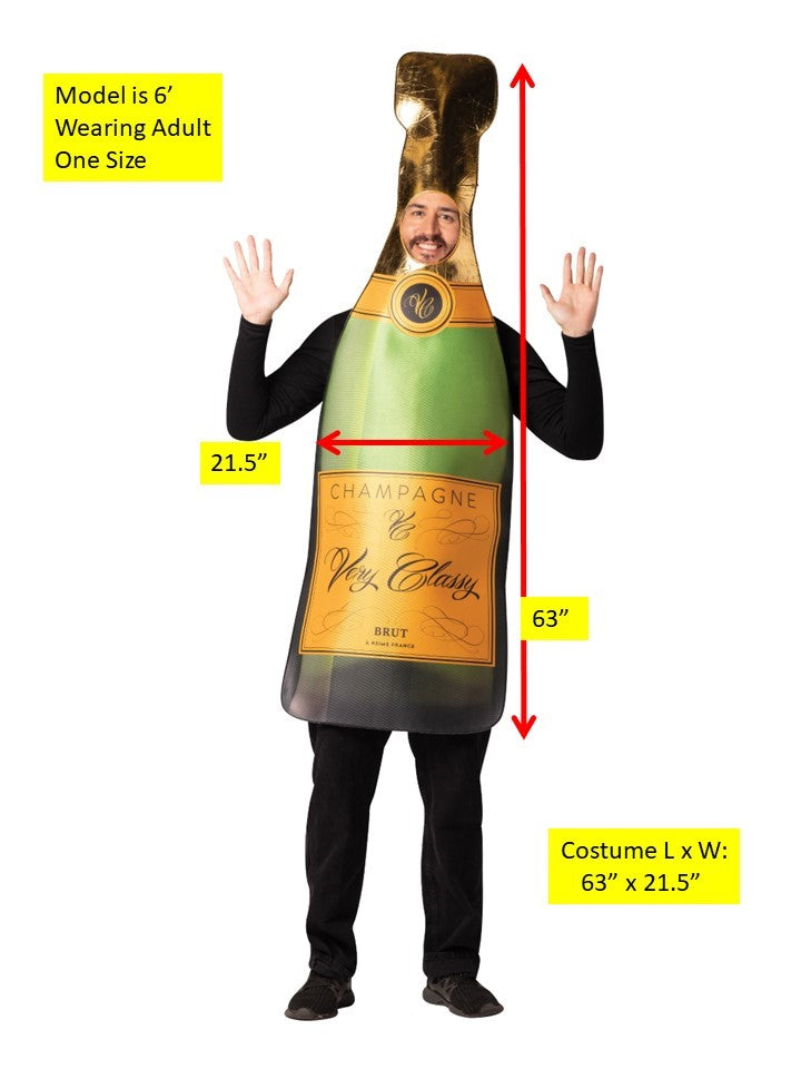 Champagne Bottle Halloween Costume, Adult One Size
