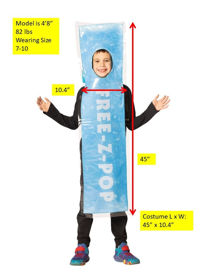 FREE-Z Blue Ice Pop Halloween Costume, Child Size 7-10