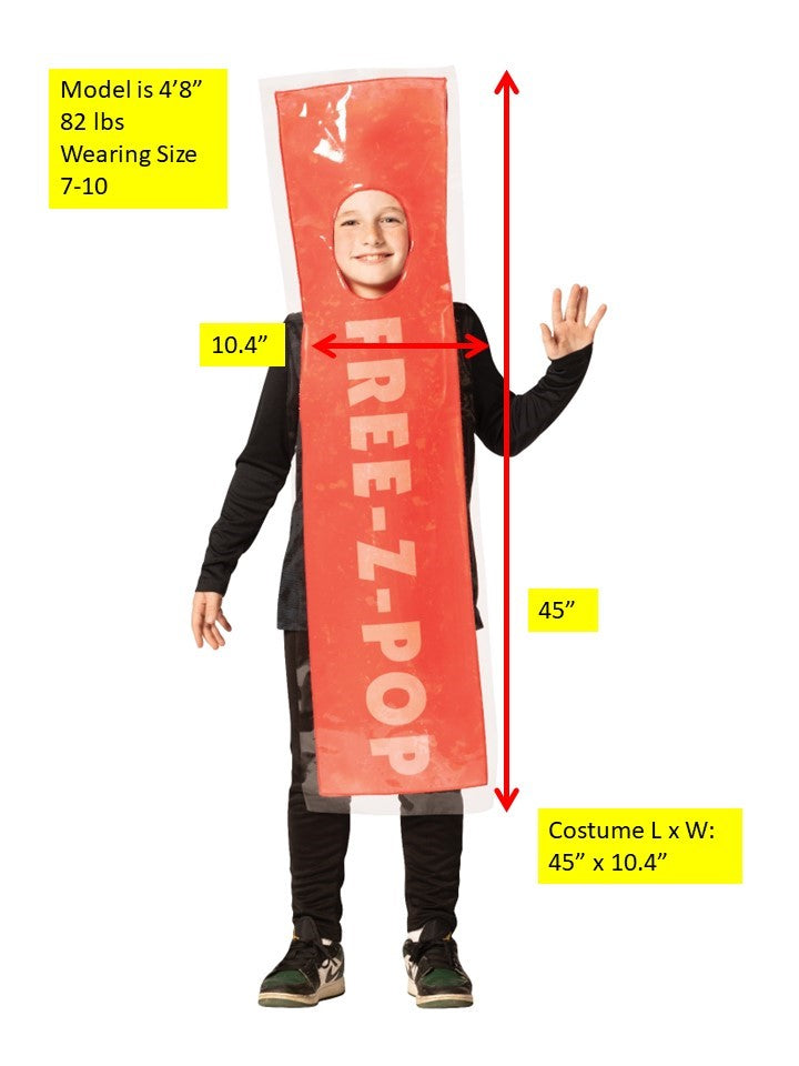 FREE-Z Red Ice Pop Halloween Costume, Child Size 7-10