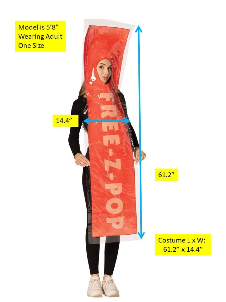 FREE-Z Red Ice Pop Halloween Costume, Adult One Size