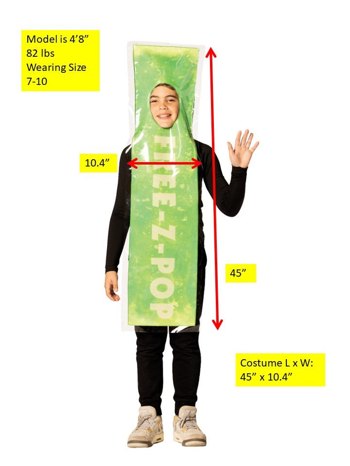 FREE-Z Green Ice Pop Halloween Costume, Child Size 7-10