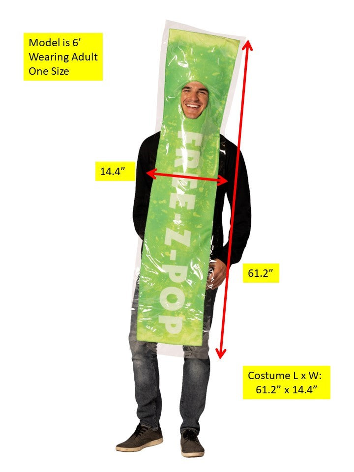 FREE-Z Green Ice Pop Halloween Costume, Adult One Size