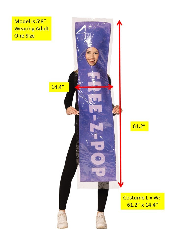FREE-Z Purple Ice Pop Halloween Costume, Adult One Size