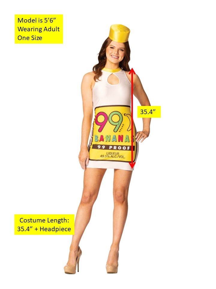 99 Banana Dress Costume, Women's Size 2-8