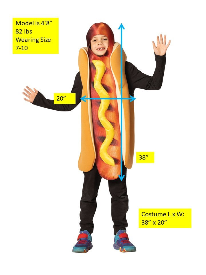 Hot Dog Grilled in Bun Ultimate Halloween Costume, Child Size 7-10