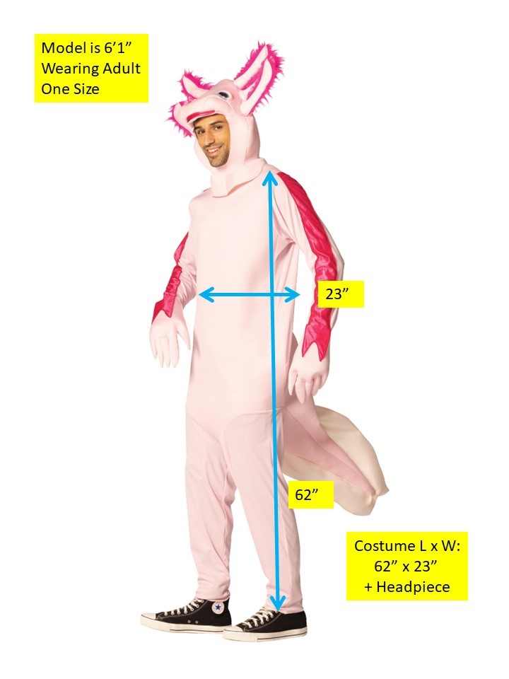 Axolotl Fish Halloween Costume, Adult One Size