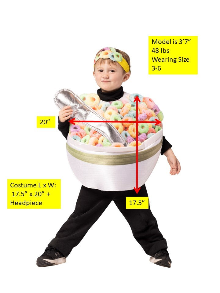 Bowl of Cereal with Spoon Halloween Costume, Child Size 3-6