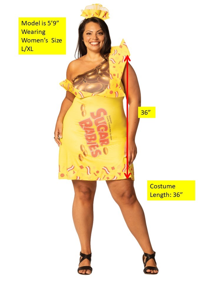 Sugar Babies Dress Halloween Costume, Women's Size L-LXL (14-16)