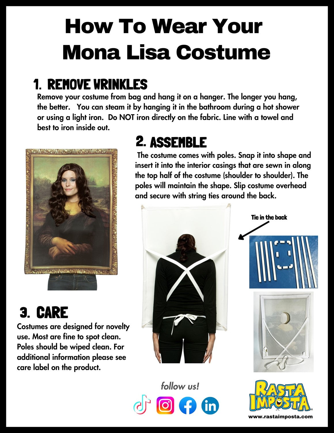 Mona Lisa Costume, Adult One Size