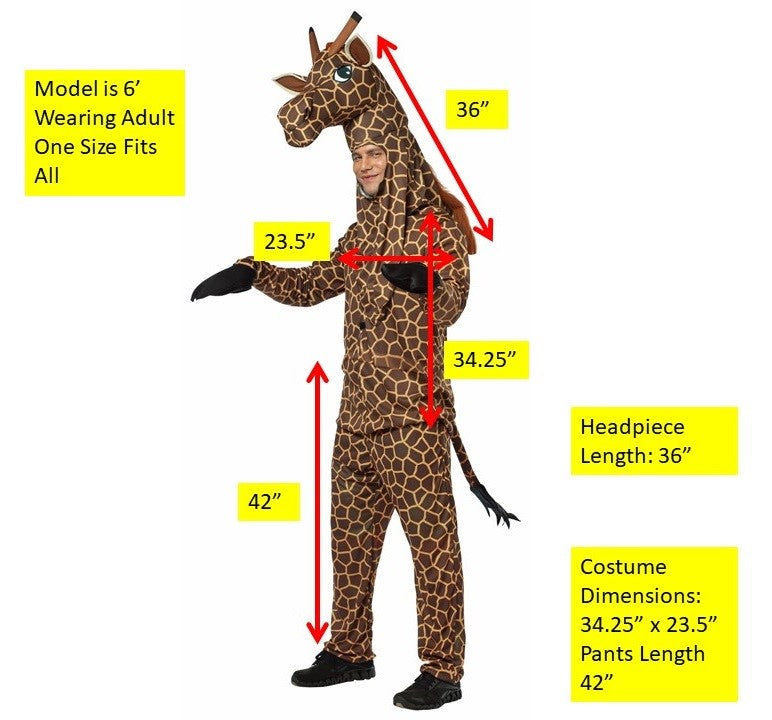 Giraffe Costume, Adult One Size