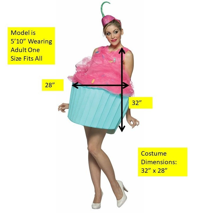 Cupcake Pink and Blue Sweet Eats Costume, Adult One Size