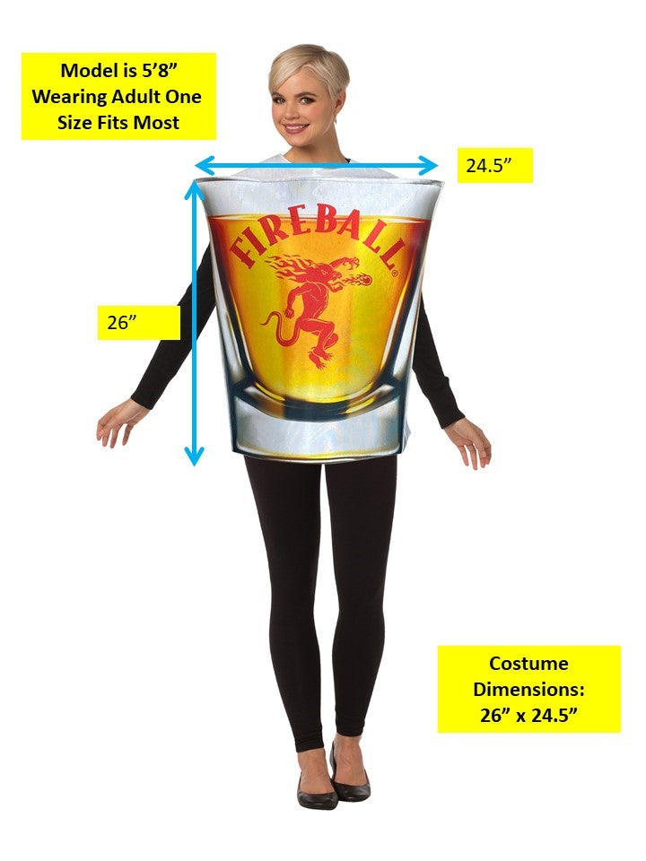 Fireball Shot Glass Costume, Adult One Size