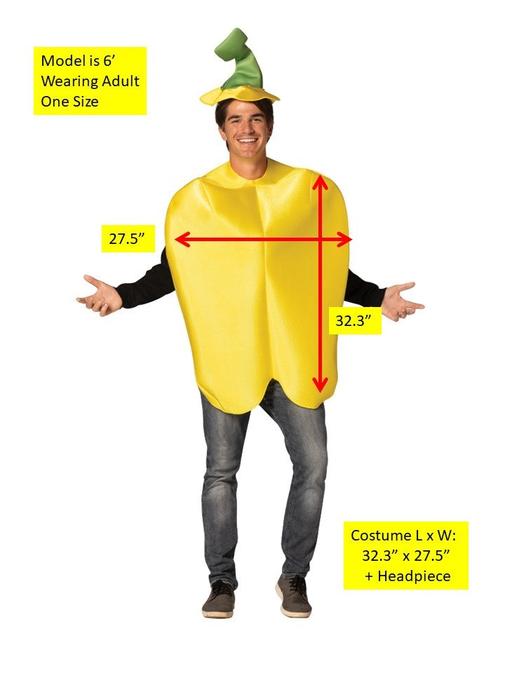 Yellow Bell Pepper Halloween Costume, Adult One Size