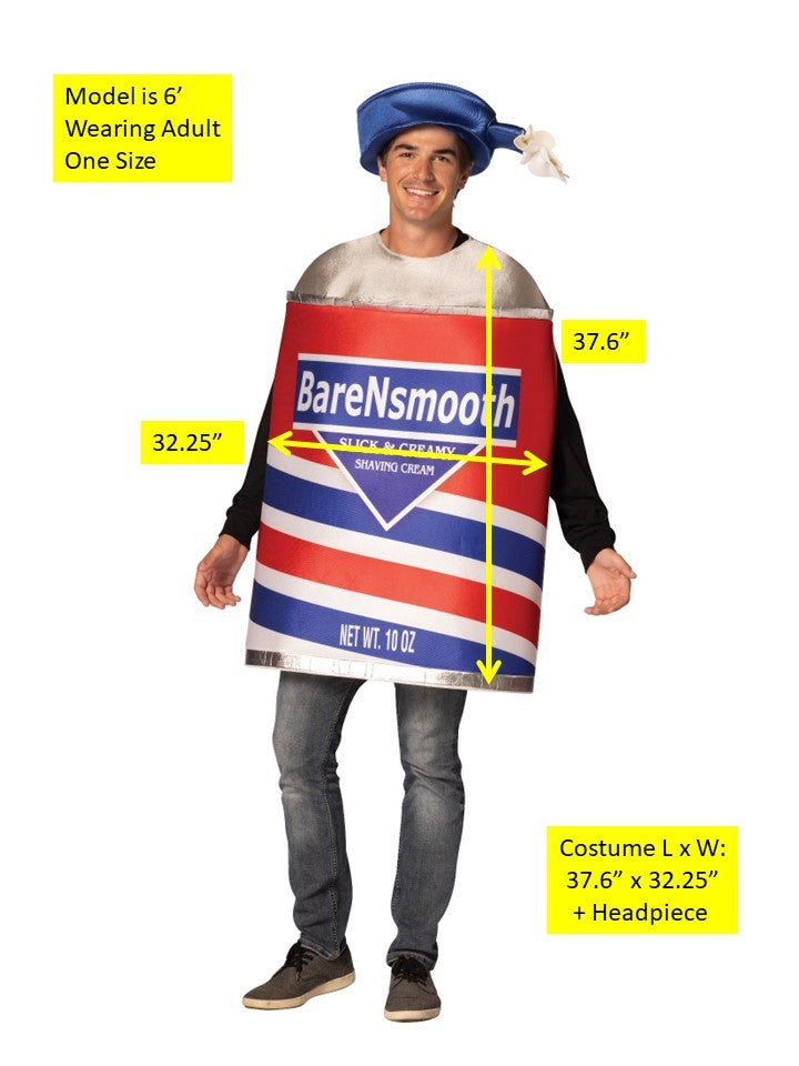 Shaving Cream Can Halloween Costume, Adult One Size