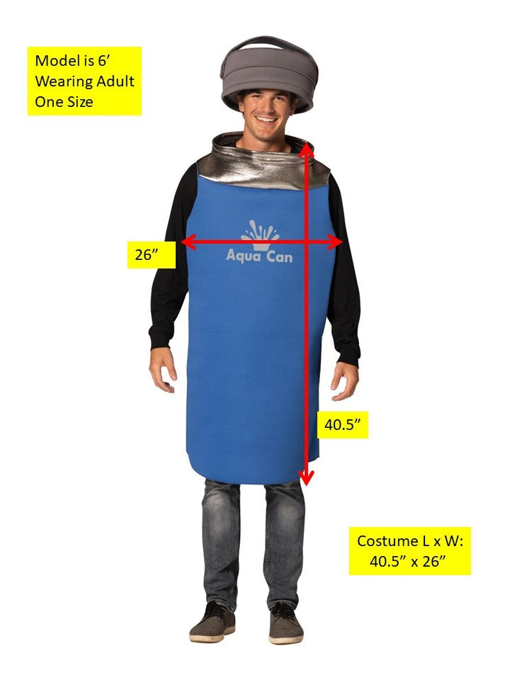 Aqua Can Water Bottle Halloween Costume, Adult One Size