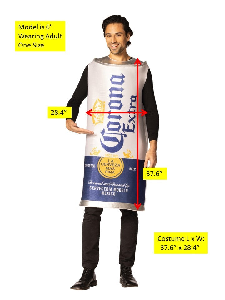 Corona Extra Beer Can Costume, Adult One Size