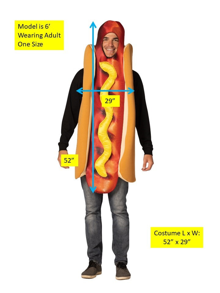 Hot Dog Grilled in Bun Ultimate Halloween Costume, Adult One Size
