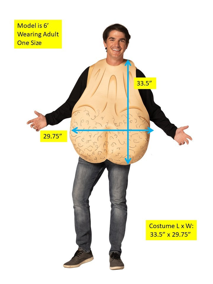 Male Ball Sac Halloween Costume, Adult One Size