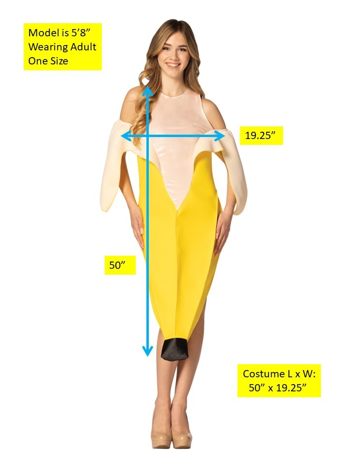 Banana Peeled Dress Halloween Costume, Women's Size 2-8