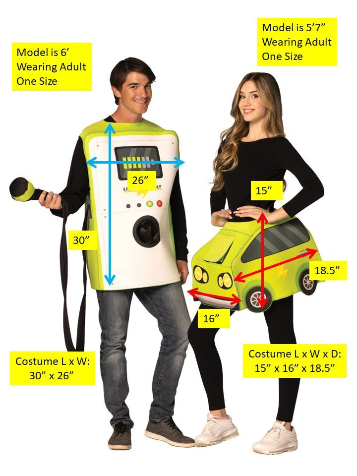 Electric Car & Charger Couple Halloween Costume, Adult One Size