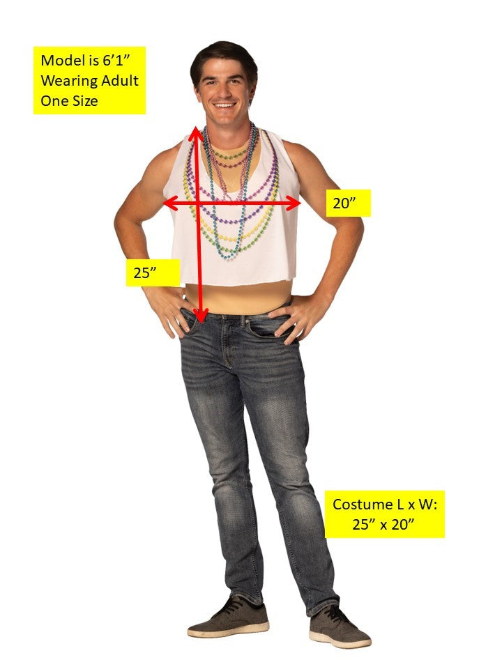 Mardi Gras Flasher Shirt Halloween Costume, Adult One Size