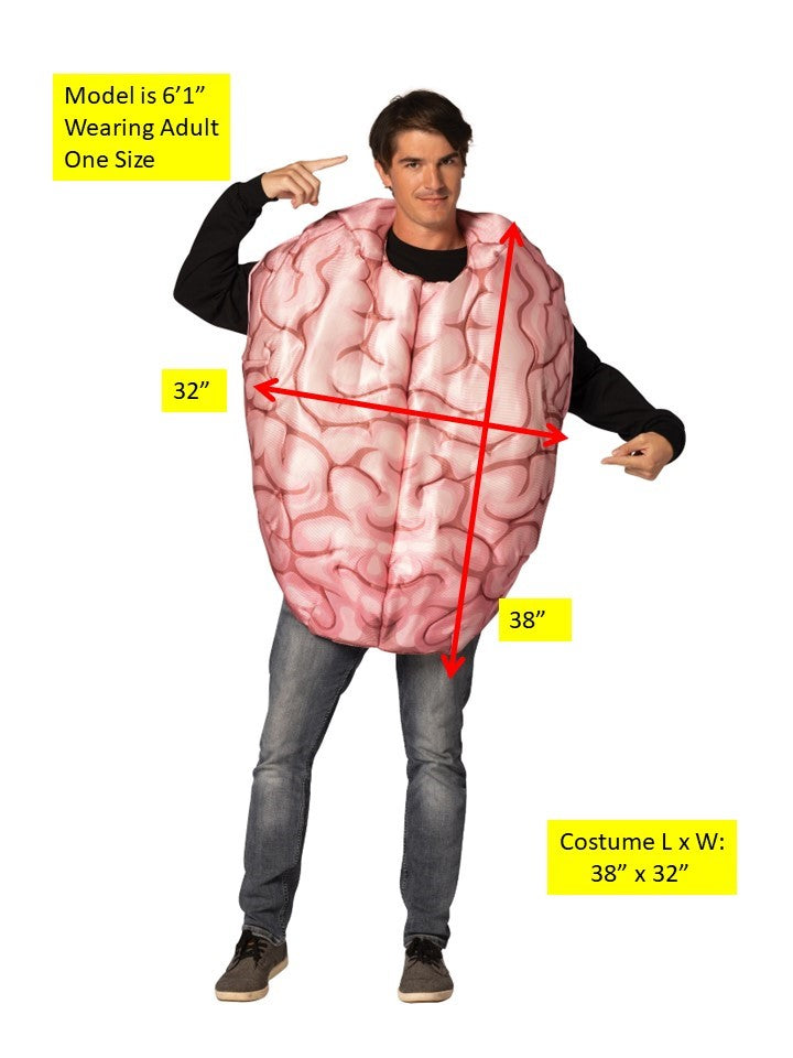 Brain Halloween Costume, Adult One Size