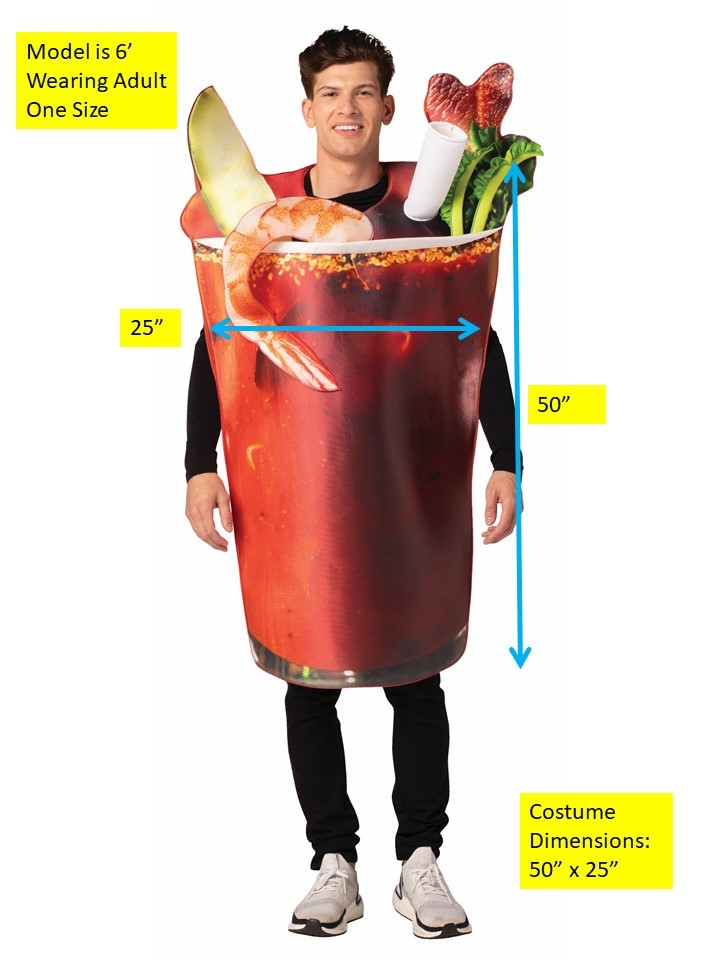 Spicy Tomato Juice Cocktail & Shrimp Couple Halloween Costume, Adult One Size