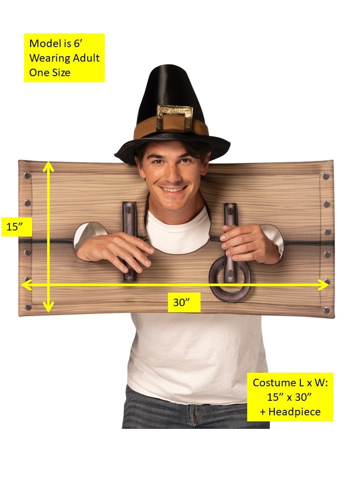 Pilgrim Stockade Halloween Costume, Adult One Size