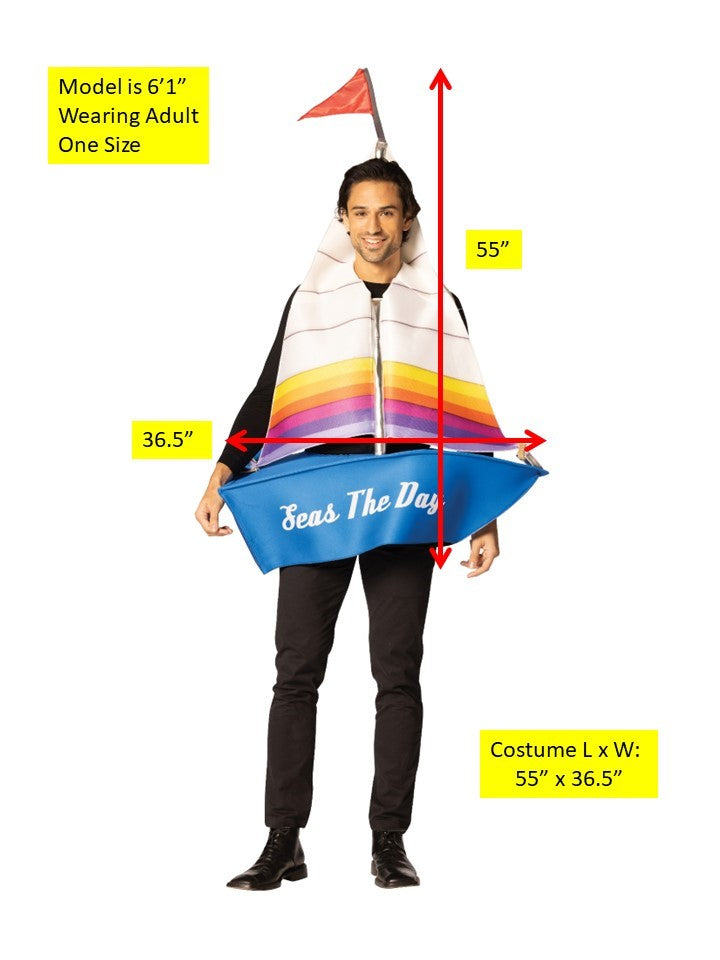 Sailboat Seas The Day Halloween Costume, Adult One Size