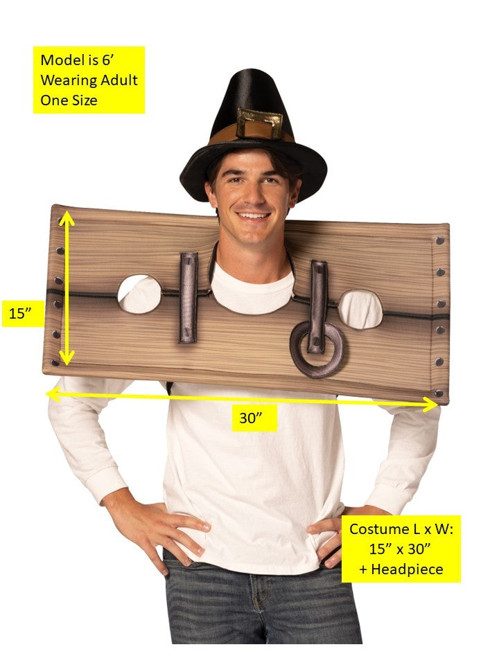 Pilgrim Stockade Halloween Costume, Adult One Size