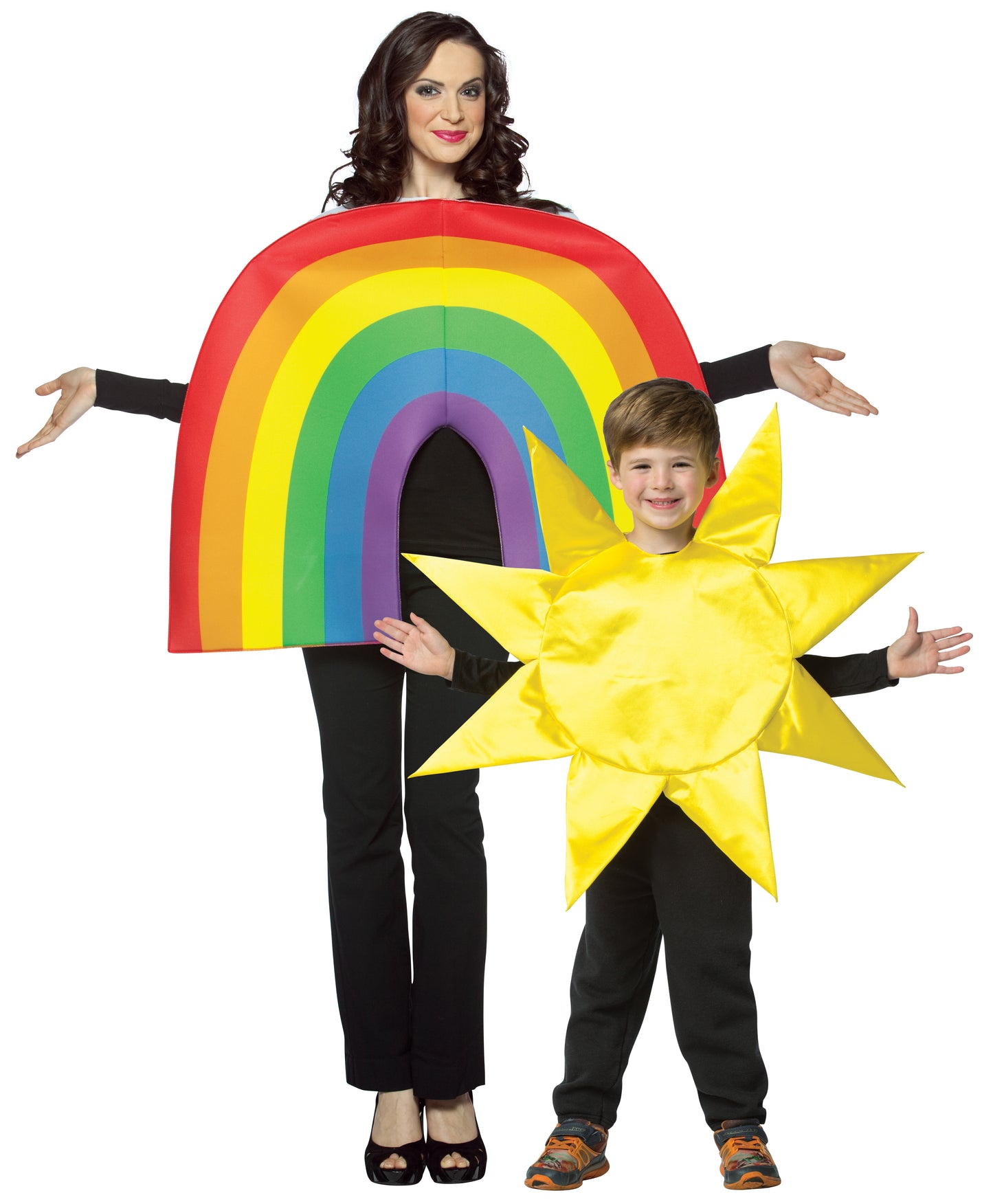 Rainbow Adult & Sun Child Bundle Costume, Adult One Size & Child 4-6