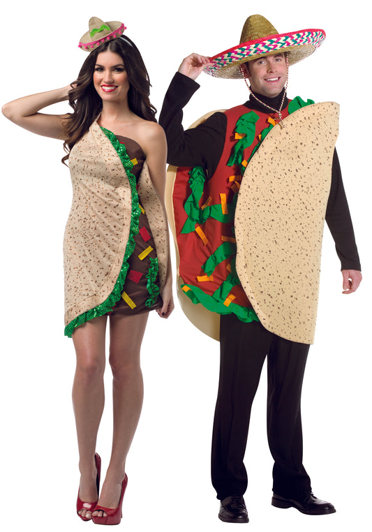 Taco Dress and Deluxe Taco Couple Costume, Adult One Size