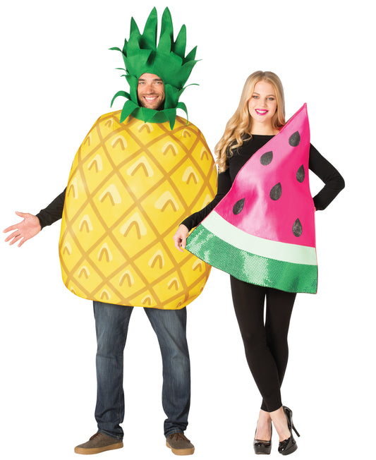 Big Kahuna Pineapple & Watermelon Slice Couple Costume, Adult One Size